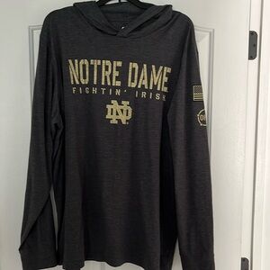 Notre Dame OHT long sleeve hoodie T-shirt, lightweight size XL EUC